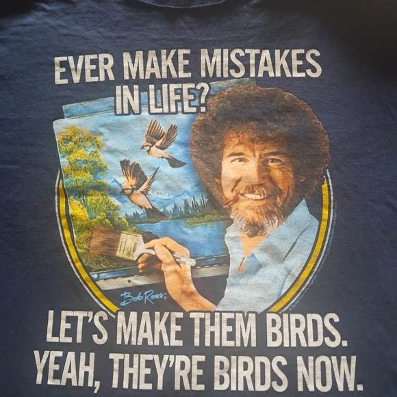 Bob Ross t-shirt in navy blue - Picture 2 of 3